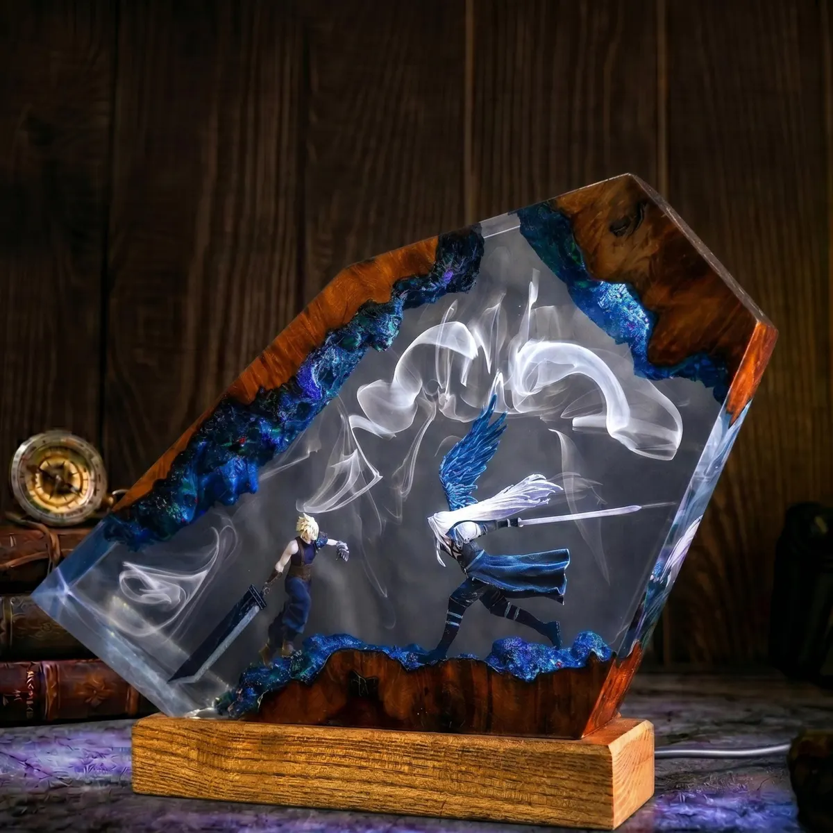 Sephiroth Resin Lamp — Final Fantasy VII One Winged Angel Diorama Light