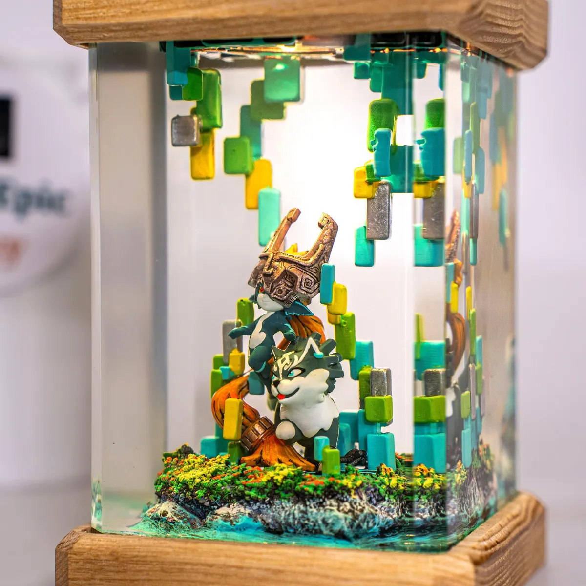 Midna and Wolf Link Resin Night Light — Zelda Twilight Princess Diorama Lamp