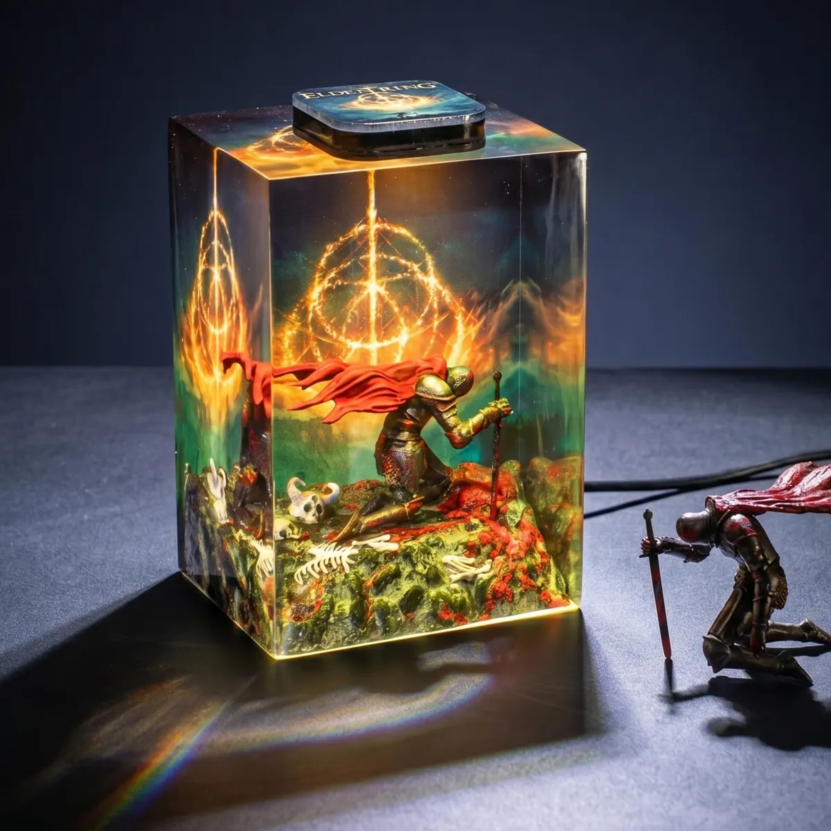 Elden Ring Resin Lamp — Radahn, Messmer and the Tarnished Night Light