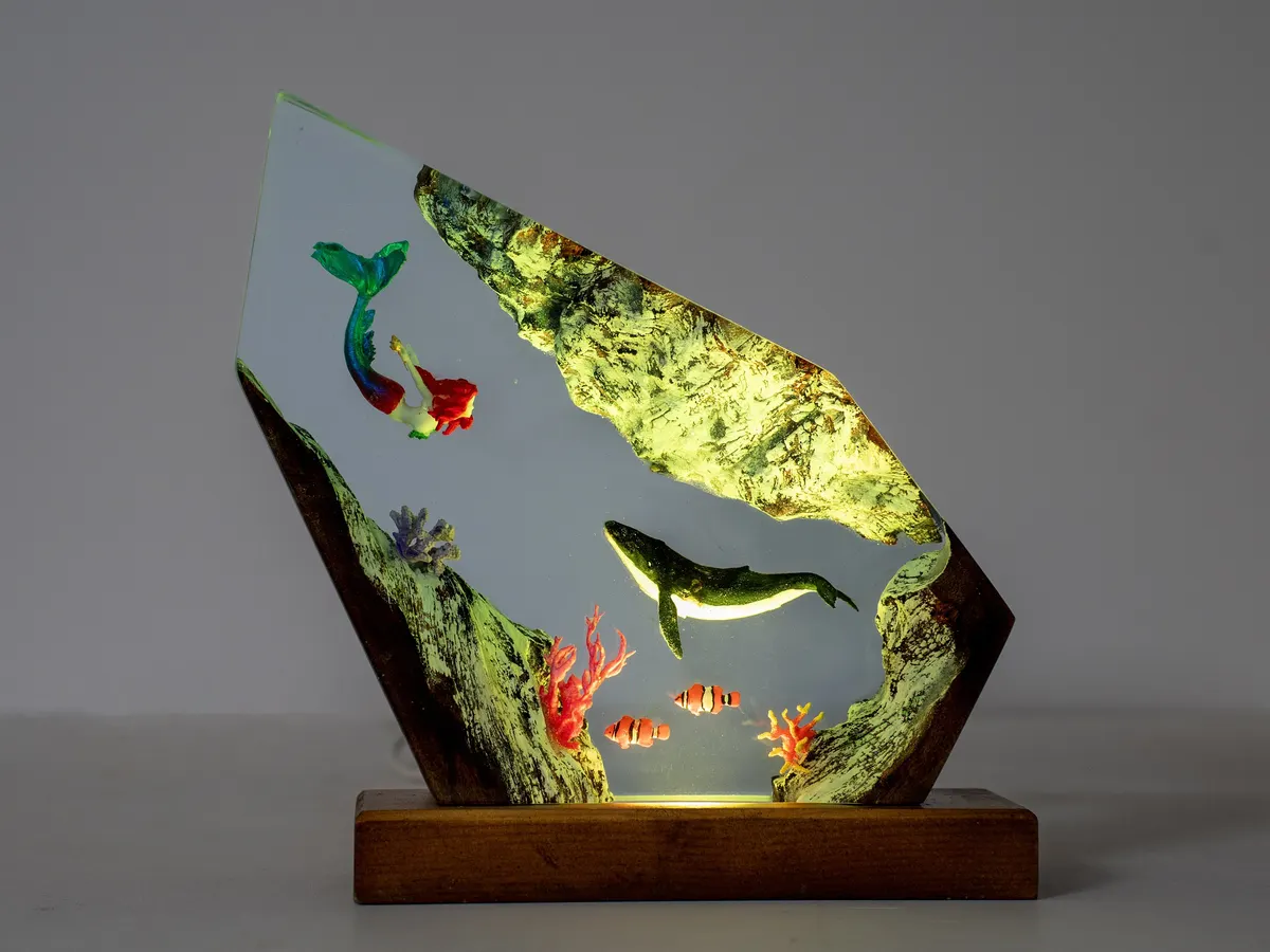 Mermaid & Humpback Lamp