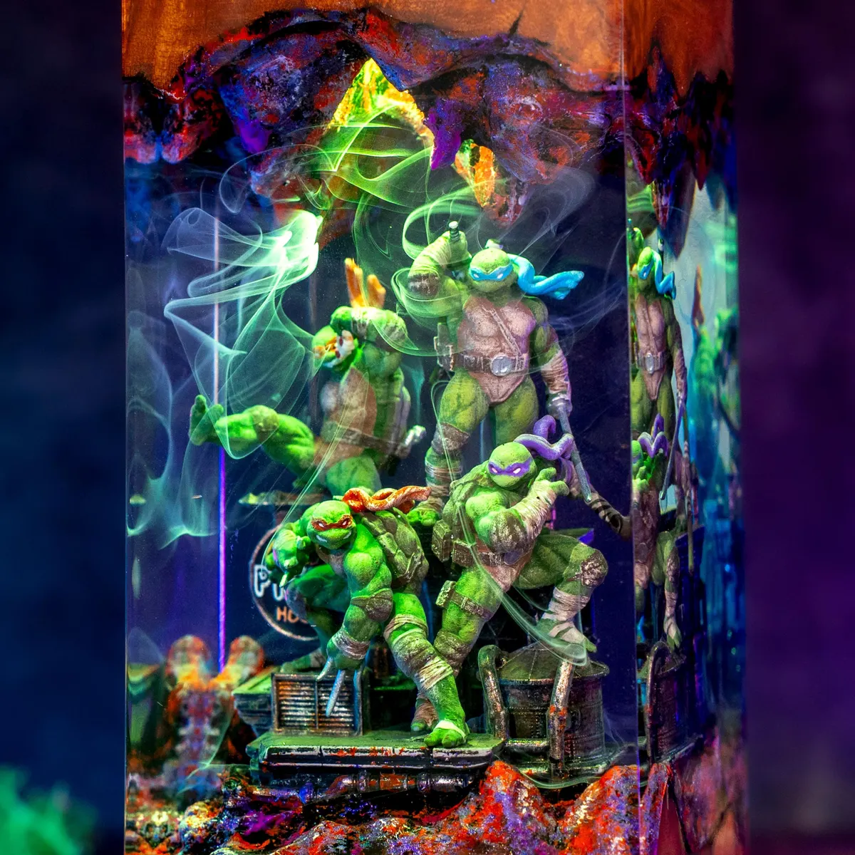 Teenage Mutant Ninja Turtles Resin Lamp — TMNT Retro Cartoon Night Light