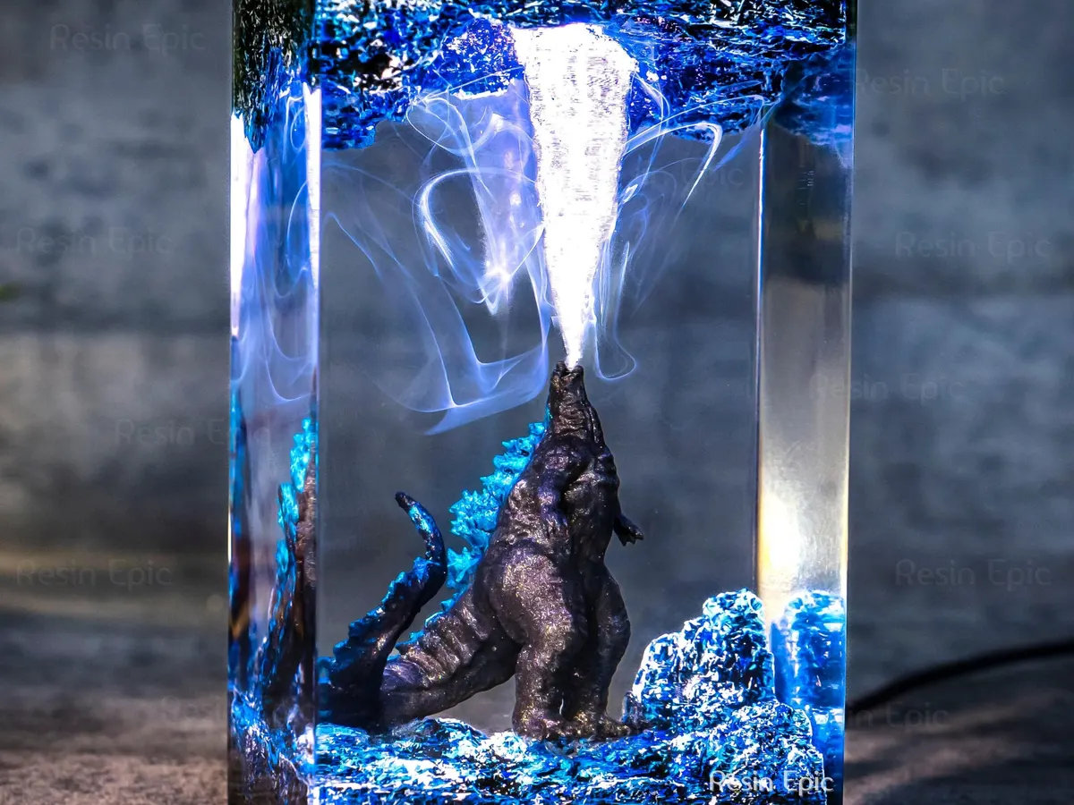 Custom Monster Diorama Lamp — Godzilla Kaiju Resin Night Light with Gift Box