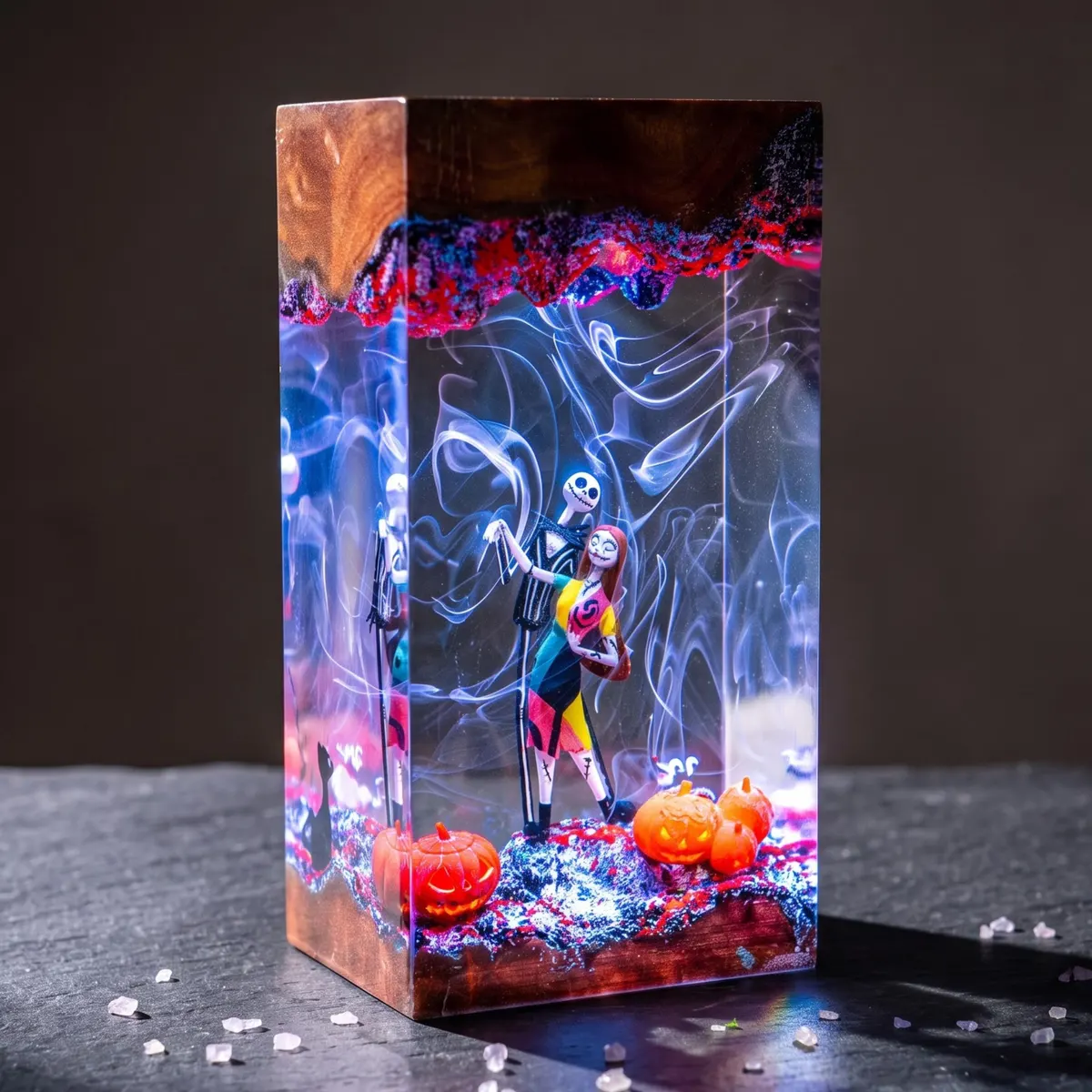 Jack and Sally Resin Night Light — Nightmare Before Christmas Halloween Lamp