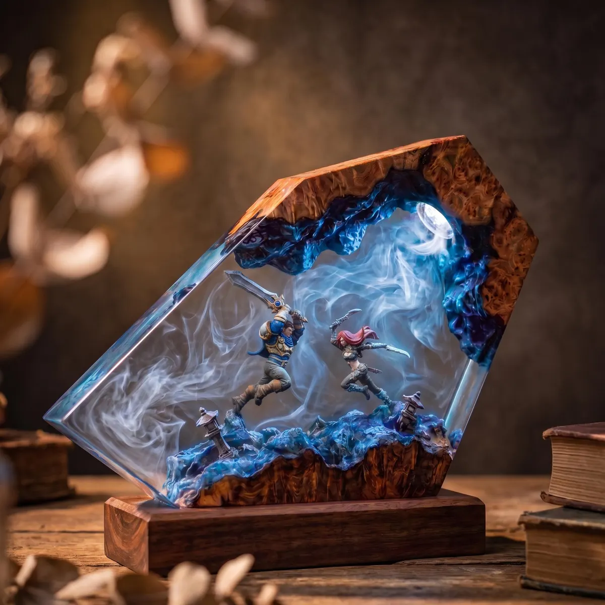 Garen and Katarina Resin Lamp — League of Legends Demacia Noxus Night Light