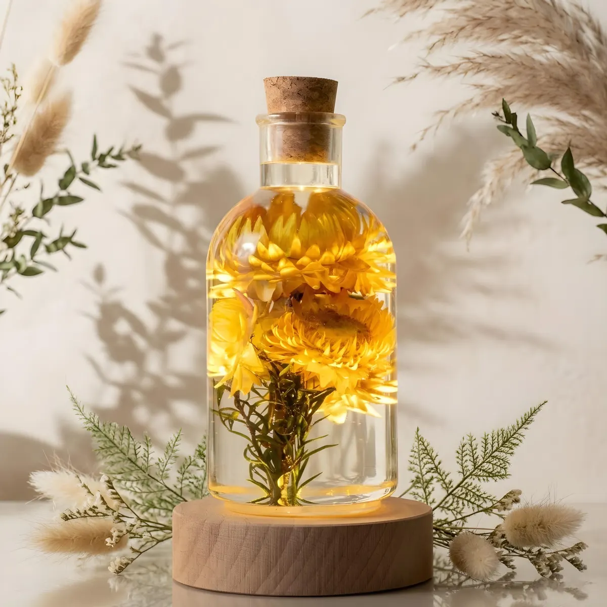 Immortal Flower Epoxy Lamp — Personalised Engraved Rose Dome Night Light