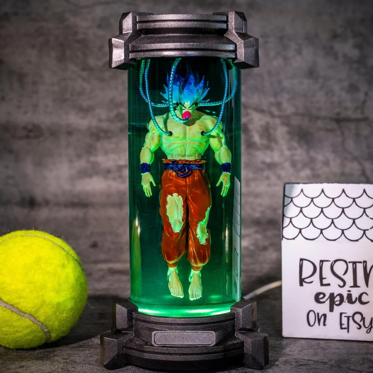 Goku Resin Lamp — Dragon Ball Healing Pod Anime Night Light