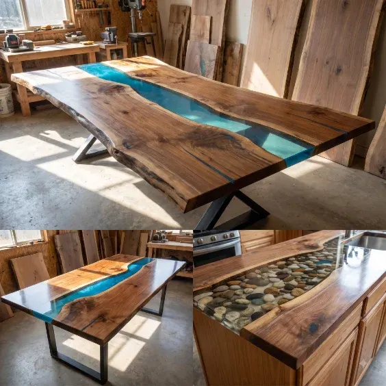 Resin river tables