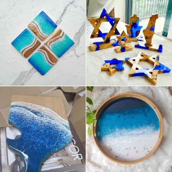 Resin trays and serving boards