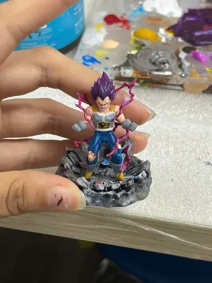 Hand-painted figure before casting